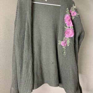 Green and pink cardigan